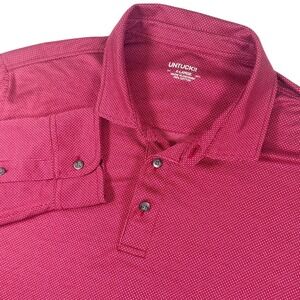 UNTUCKit Mens XL Large Red Long Sleeve Polo Shirt‎ Casual Top